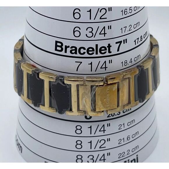 Akribos XXIV Womens Watch Metal Ceramic Band Gold Tone Gem Case 39mm AK891BRG - Picture 12 of 12